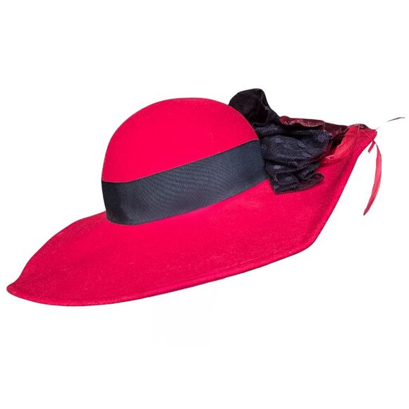 VTG Bollman Red Doeskin Felt Hat 100% Wool - Picture 6 of 11